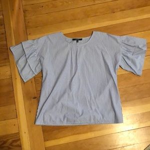 Ruffle flared sleeve blouse